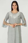 Grey Embroidered Female Kurti