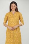 Yellow Printed Kurti For Women