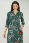 Green Printed Kurti For Women