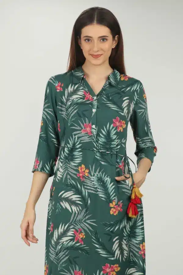 Green Printed Kurti For Women