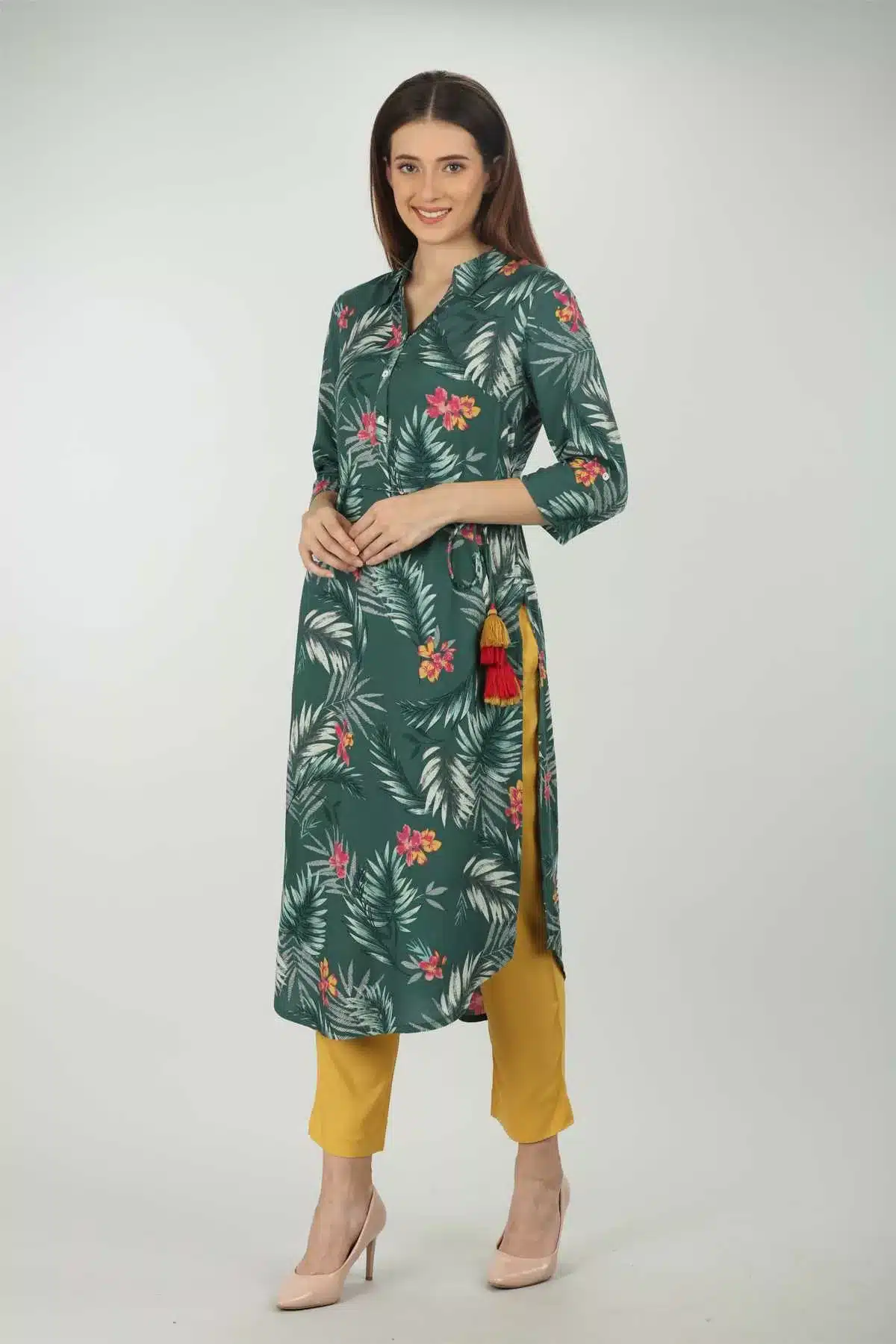 Green Printed Kurti For Women