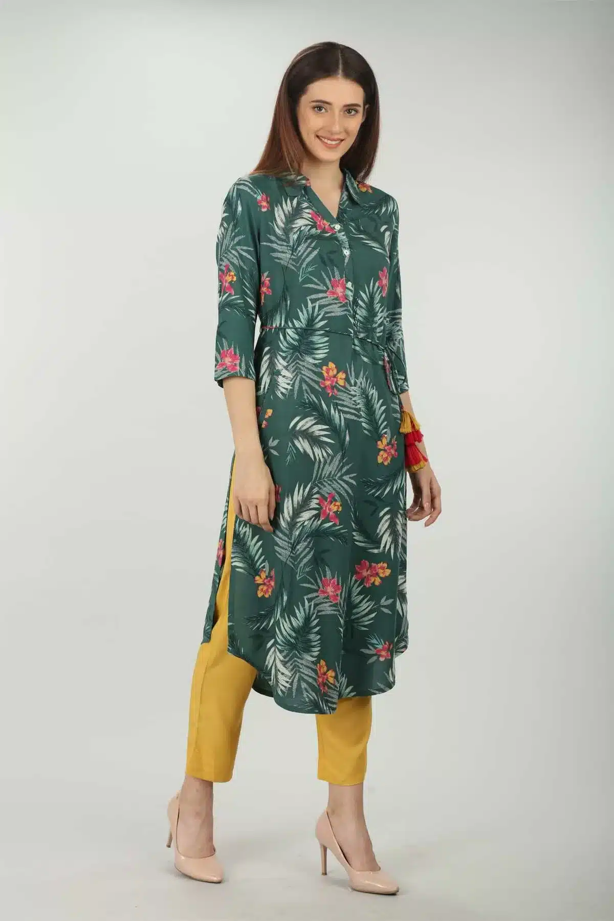 Green Printed Kurti For Women