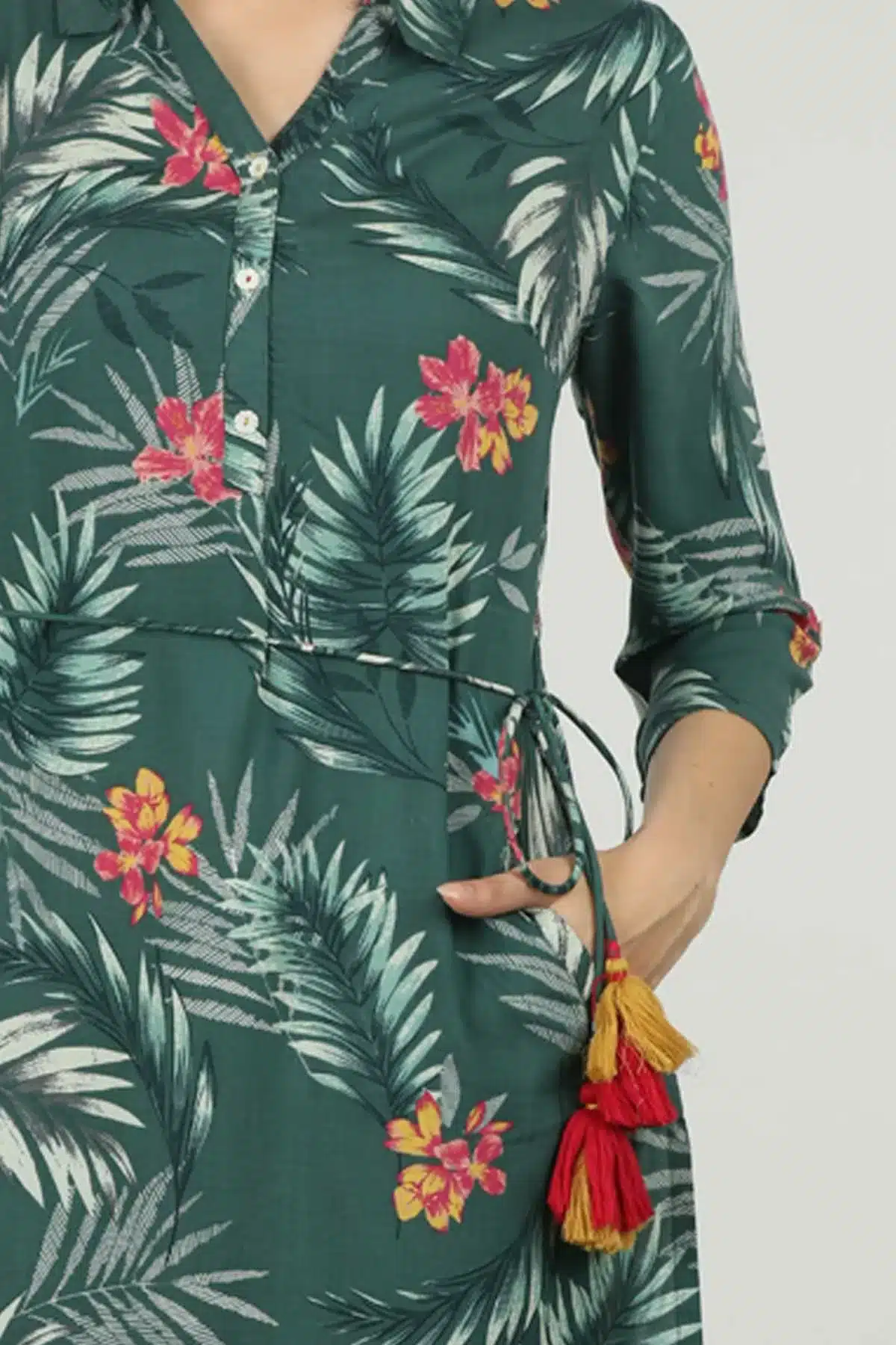 Green Printed Kurti For Women