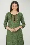 Green Kurti Long For Women