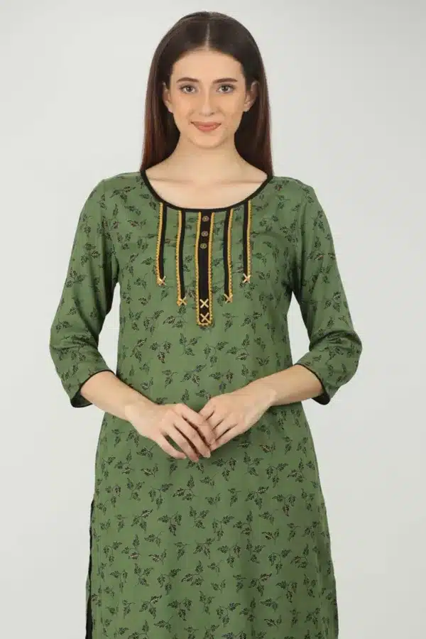 Green Kurti Long For Women