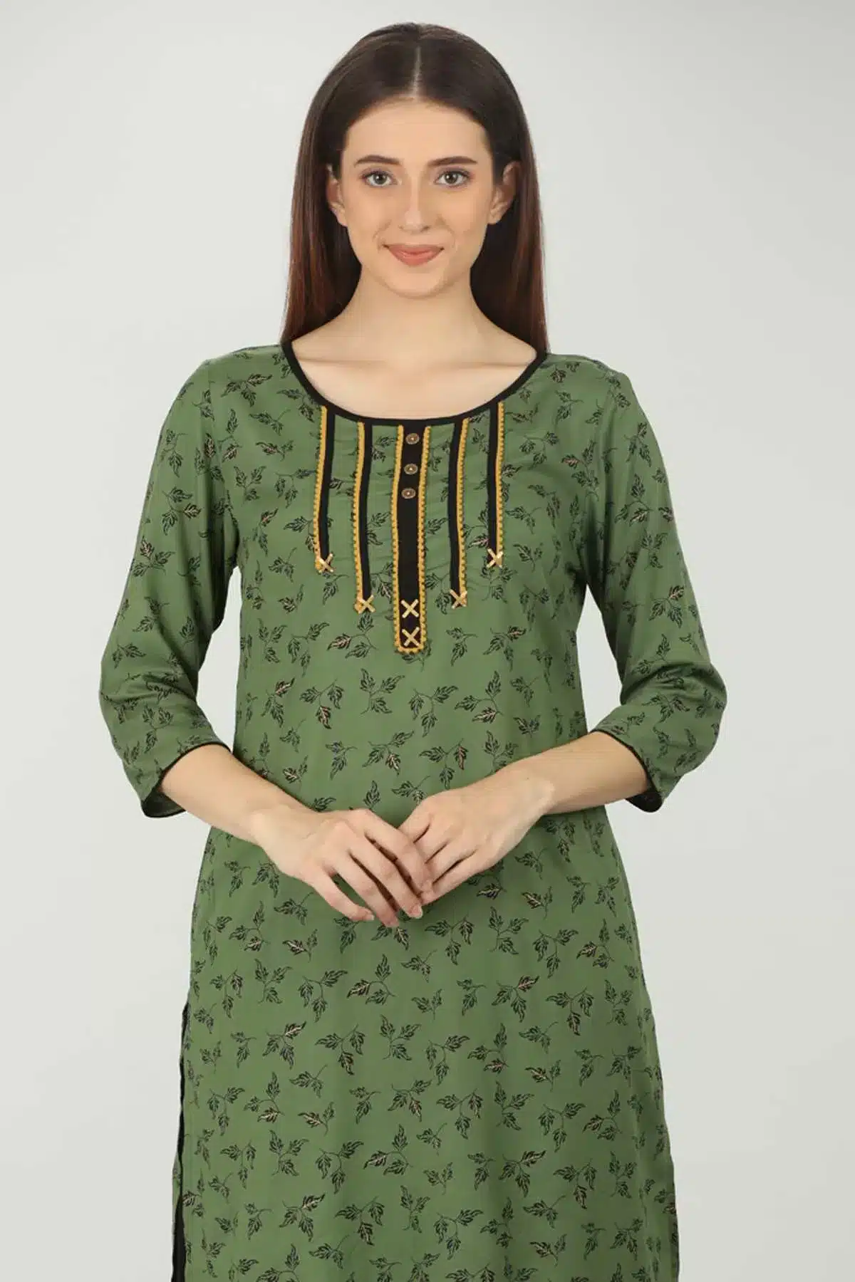 Green Kurti Long For Women