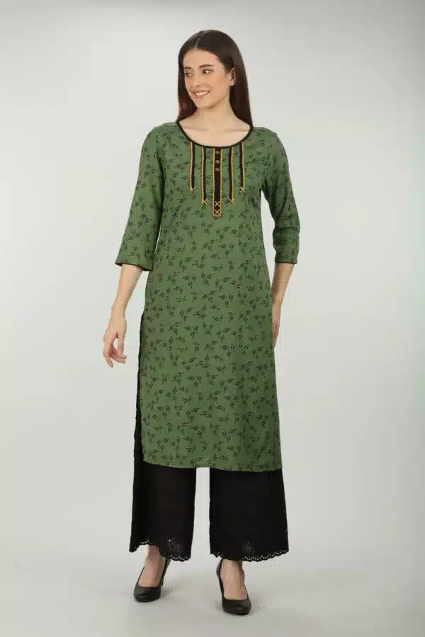 Green Kurti Long For Women