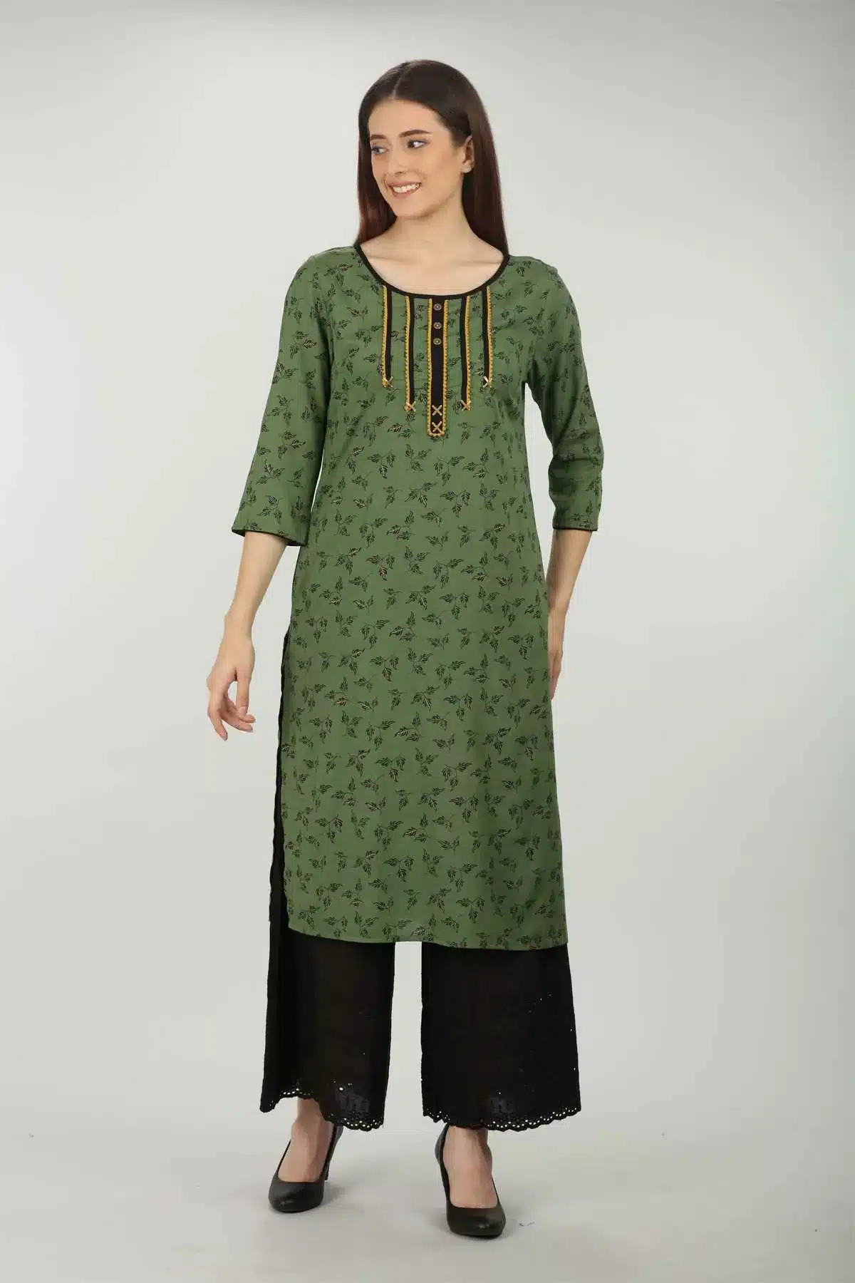 Green Kurti Long For Women