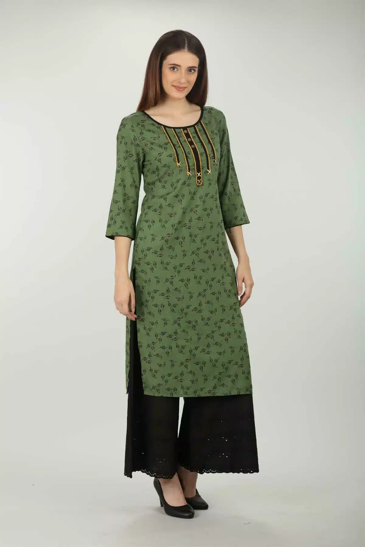 Green Kurti Long For Women