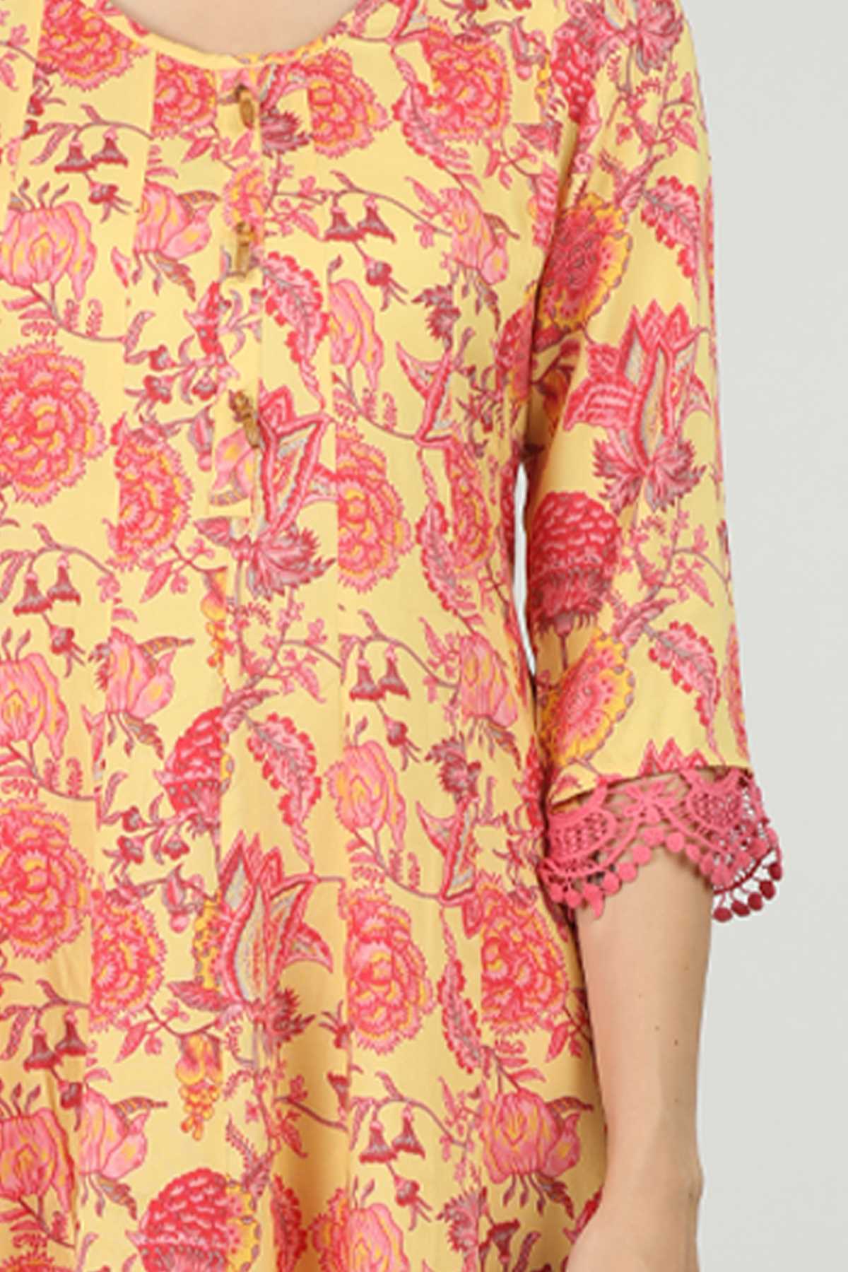 Yellow Printed Kurta For Women
