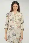 Printed Off White Color Kurti For Women