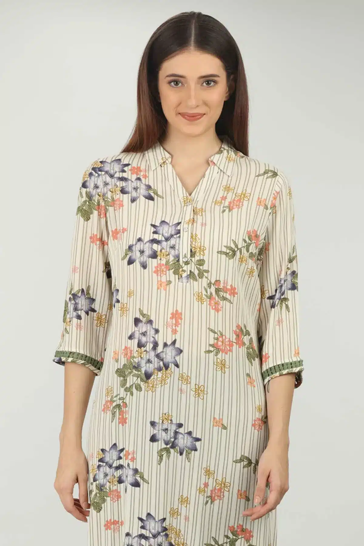 Printed Off White Color Kurti For Women