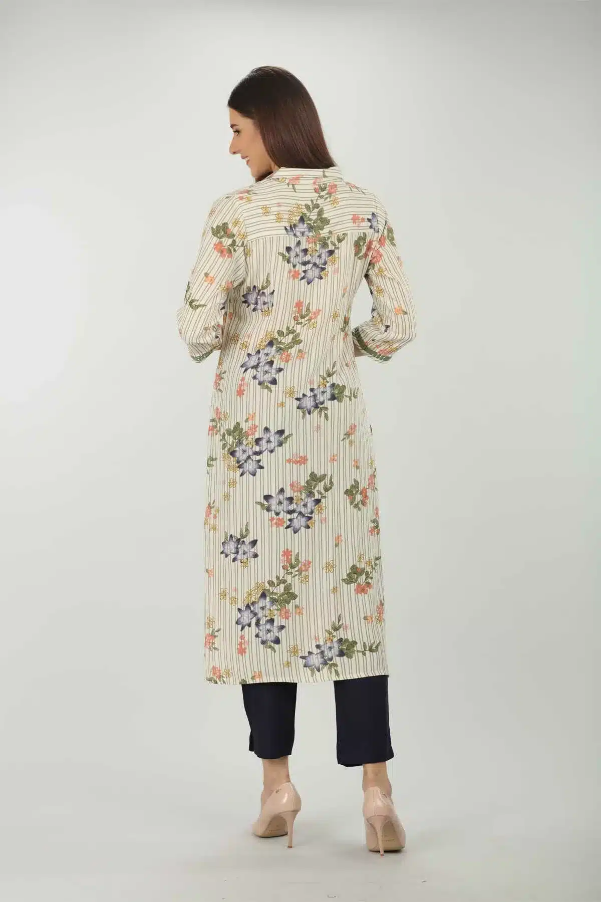 Printed Off White Color Kurti For Women