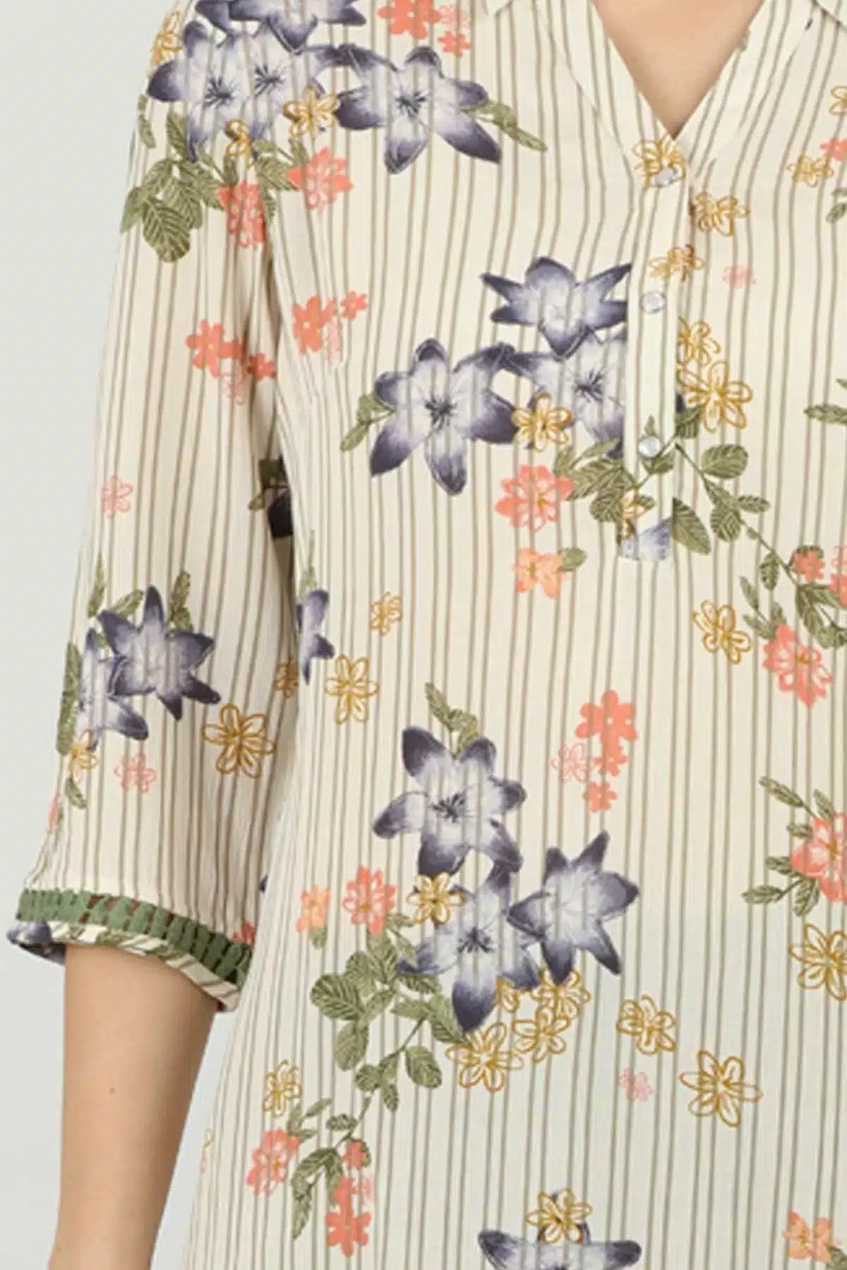 Printed Off White Color Kurti For Women