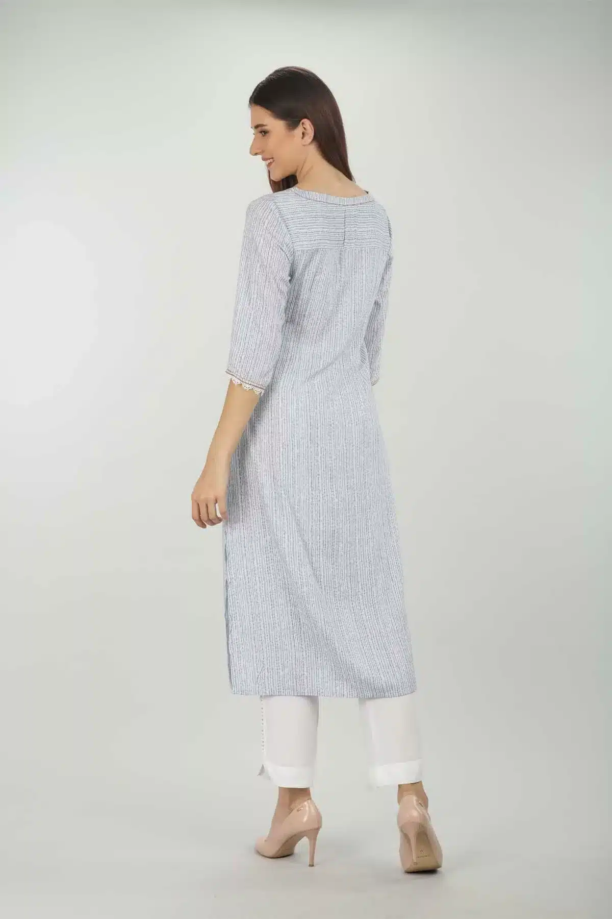 Blue Striped Kurti For Women