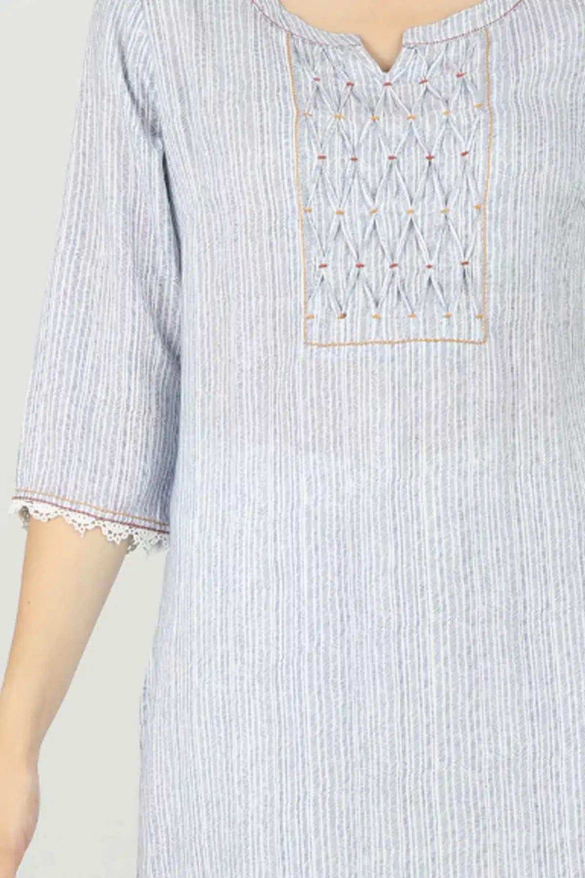 Blue Striped Kurti For Women