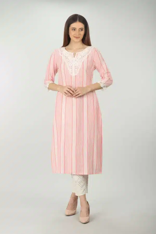 Red And White Kurti For Women