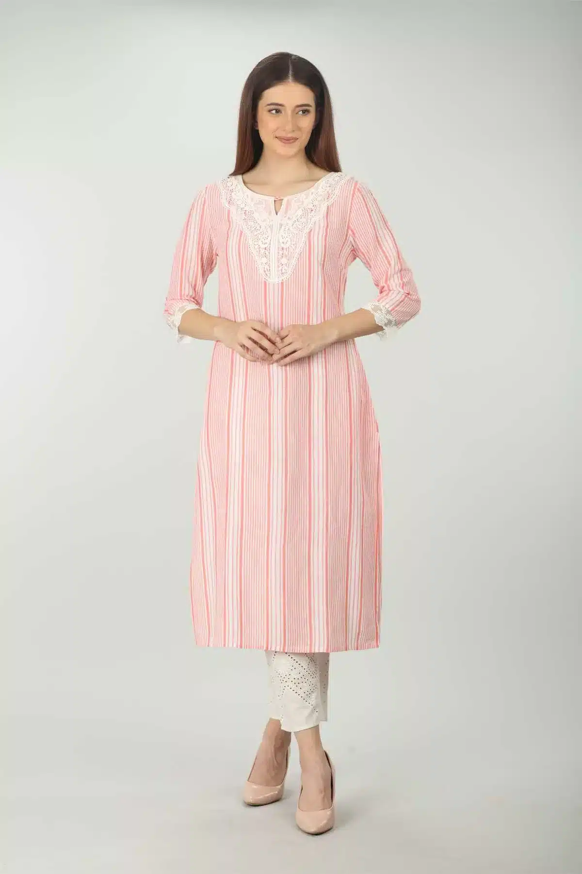 Red And White Kurti For Women