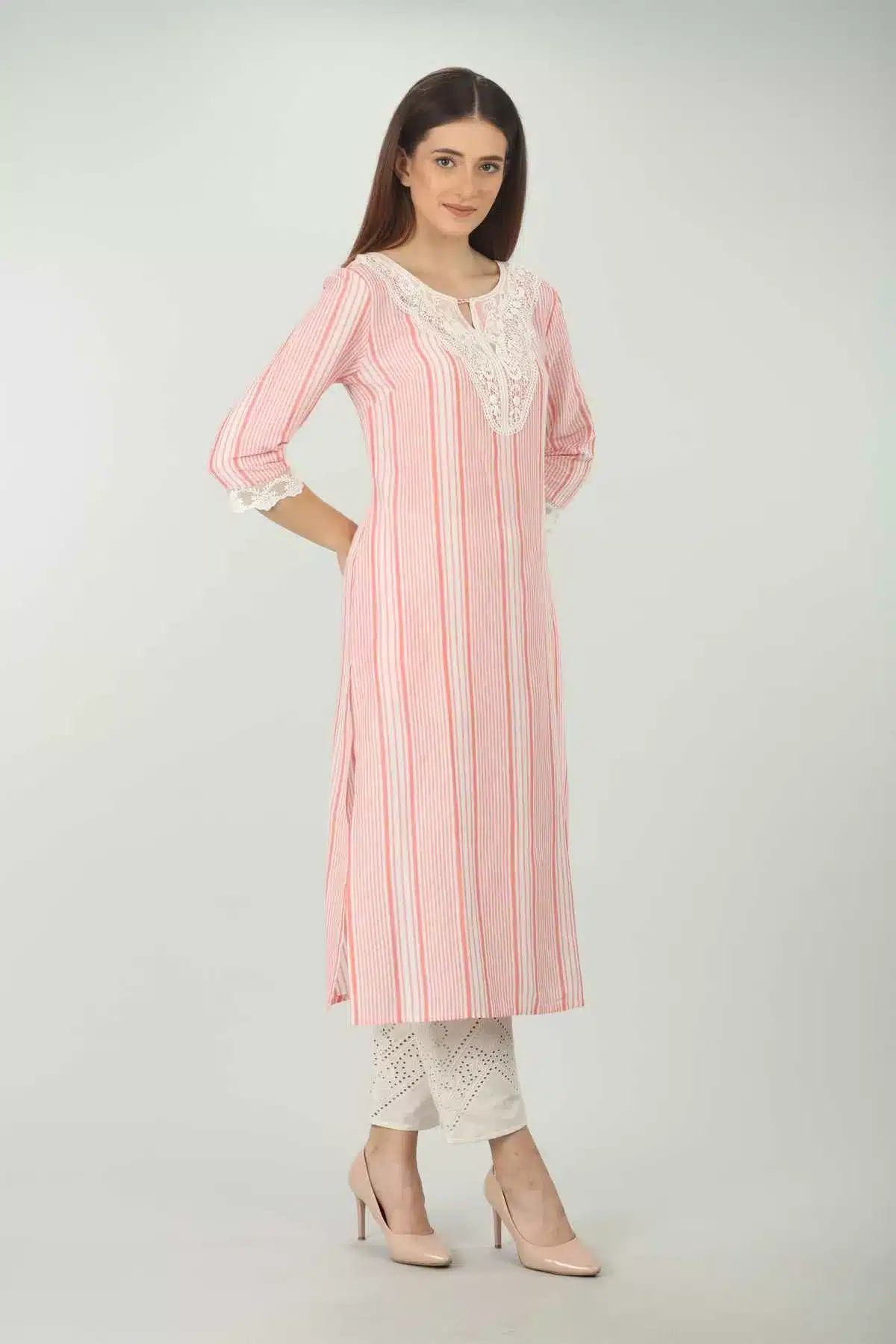 Red And White Kurti For Women