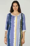 Striped Lavender Kurti For Women