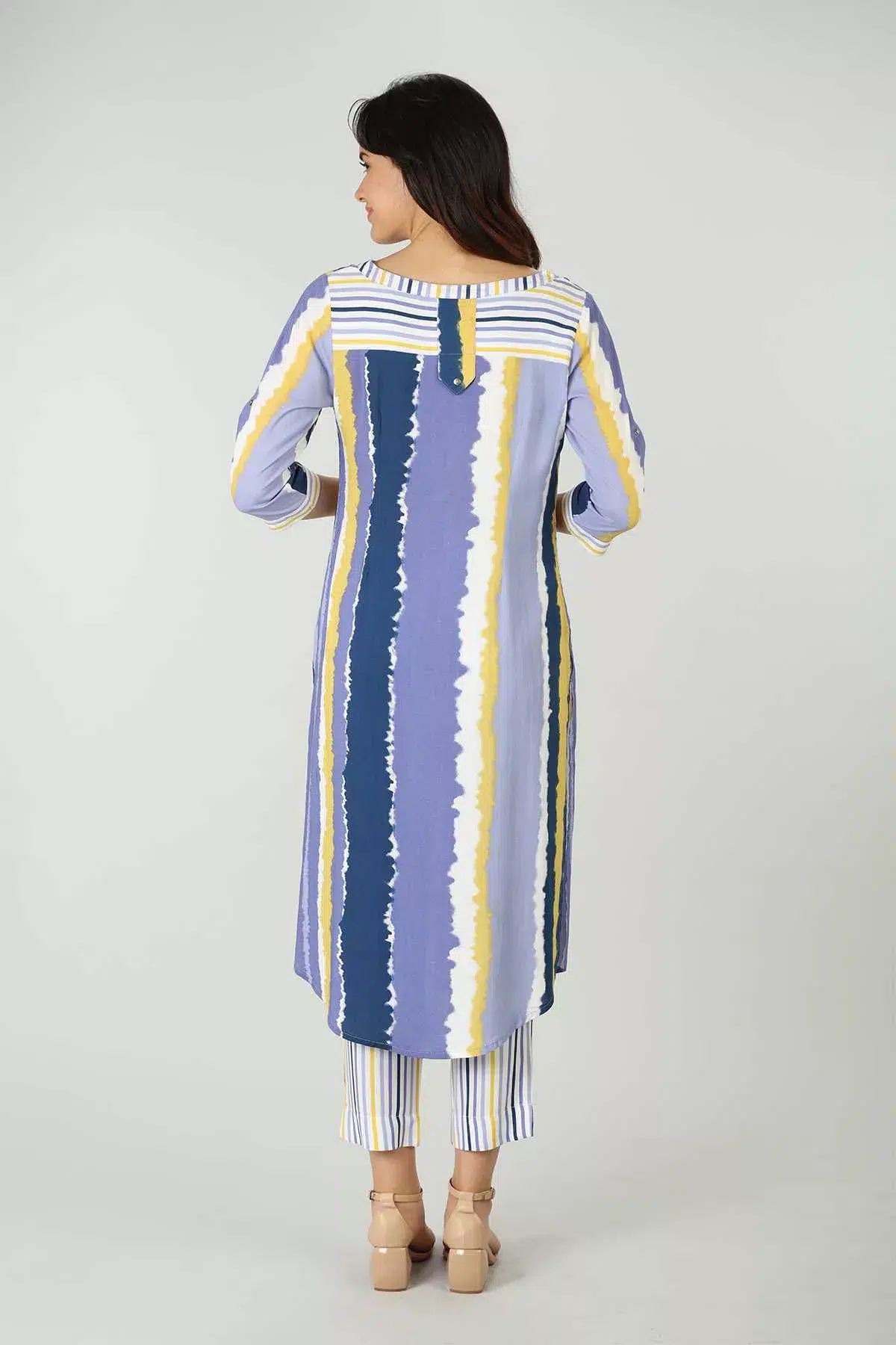 Striped Lavender Kurti For Women