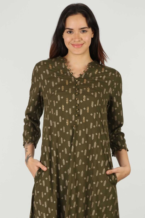 Printed Brown Kurtis For Women