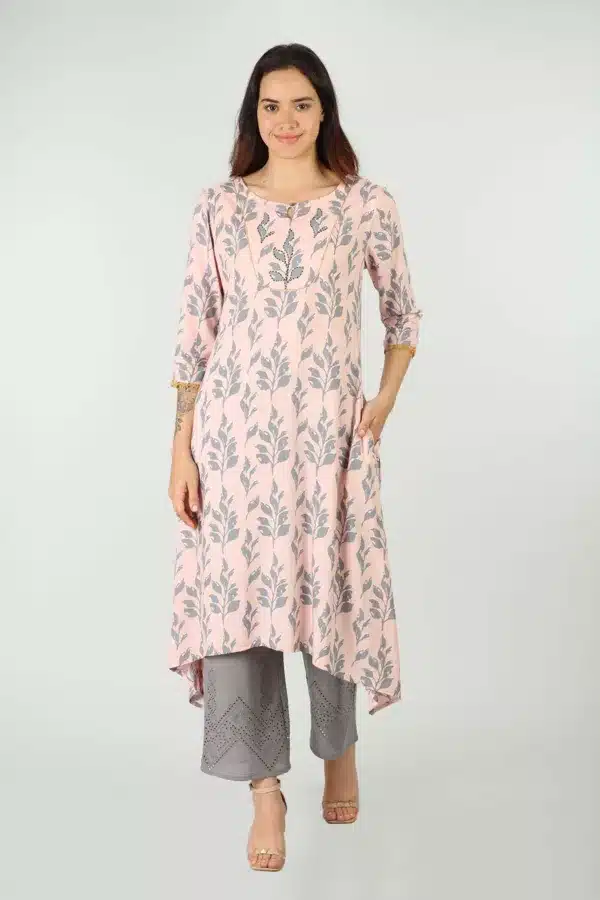 Printed Pink Kurtis For Women