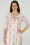 Printed Light Pink Kurti For Women