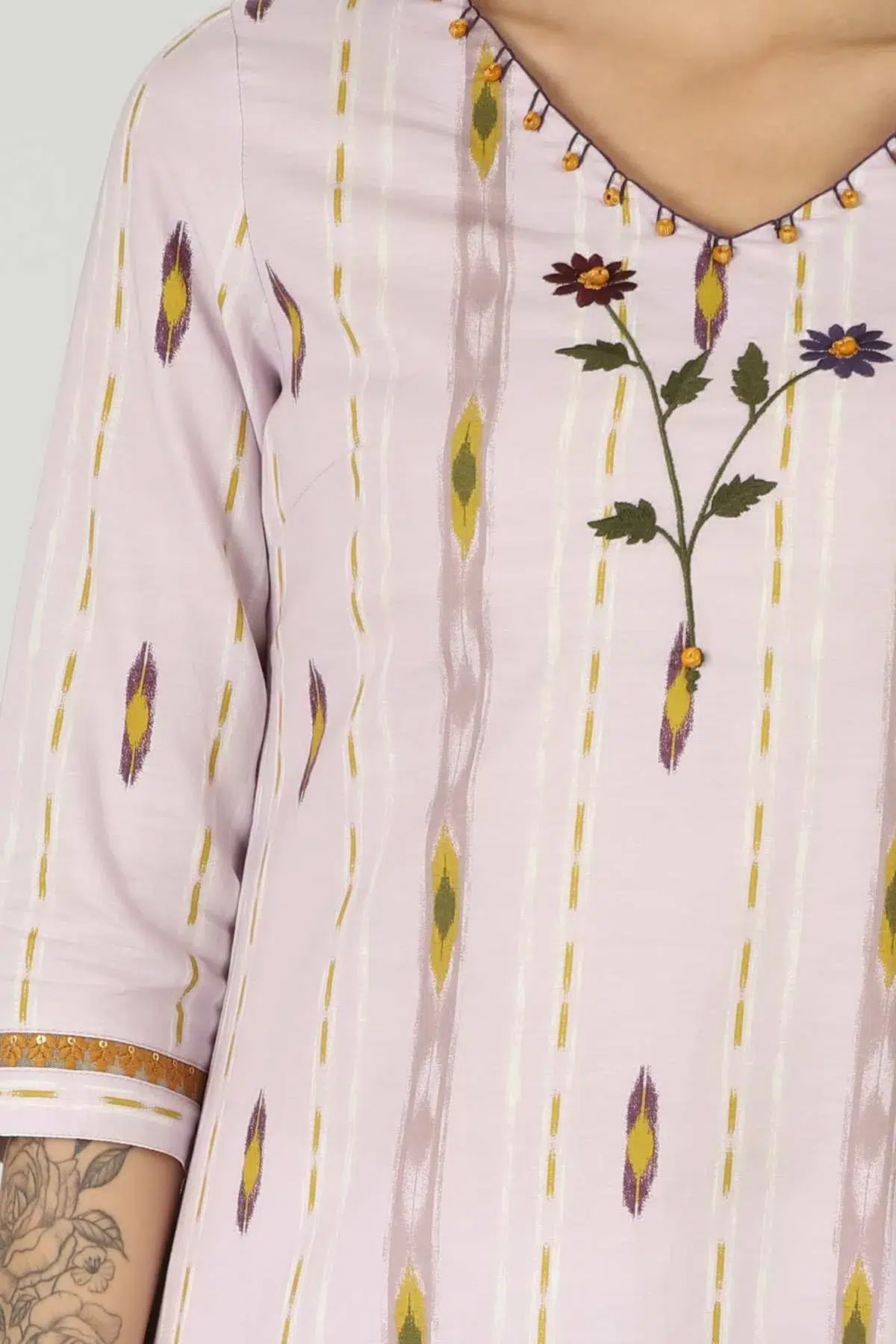 Printed Light Pink Kurti For Women