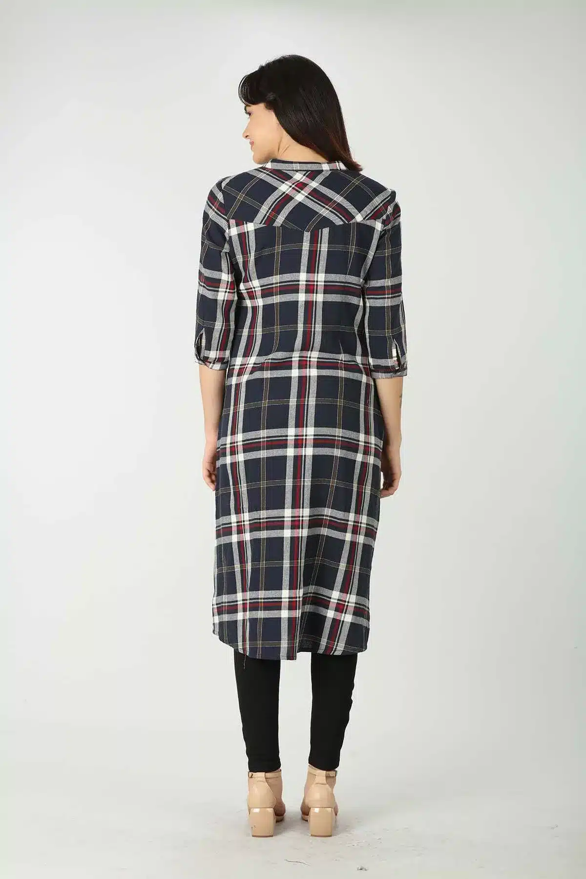 Blue Checks Kurta For Ladies