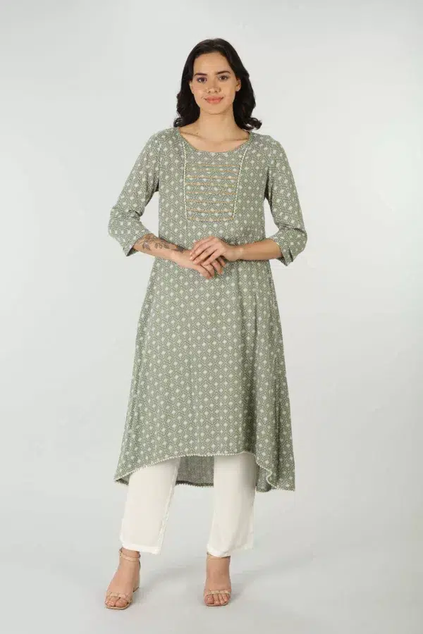 Printed Green Kurtis For Women