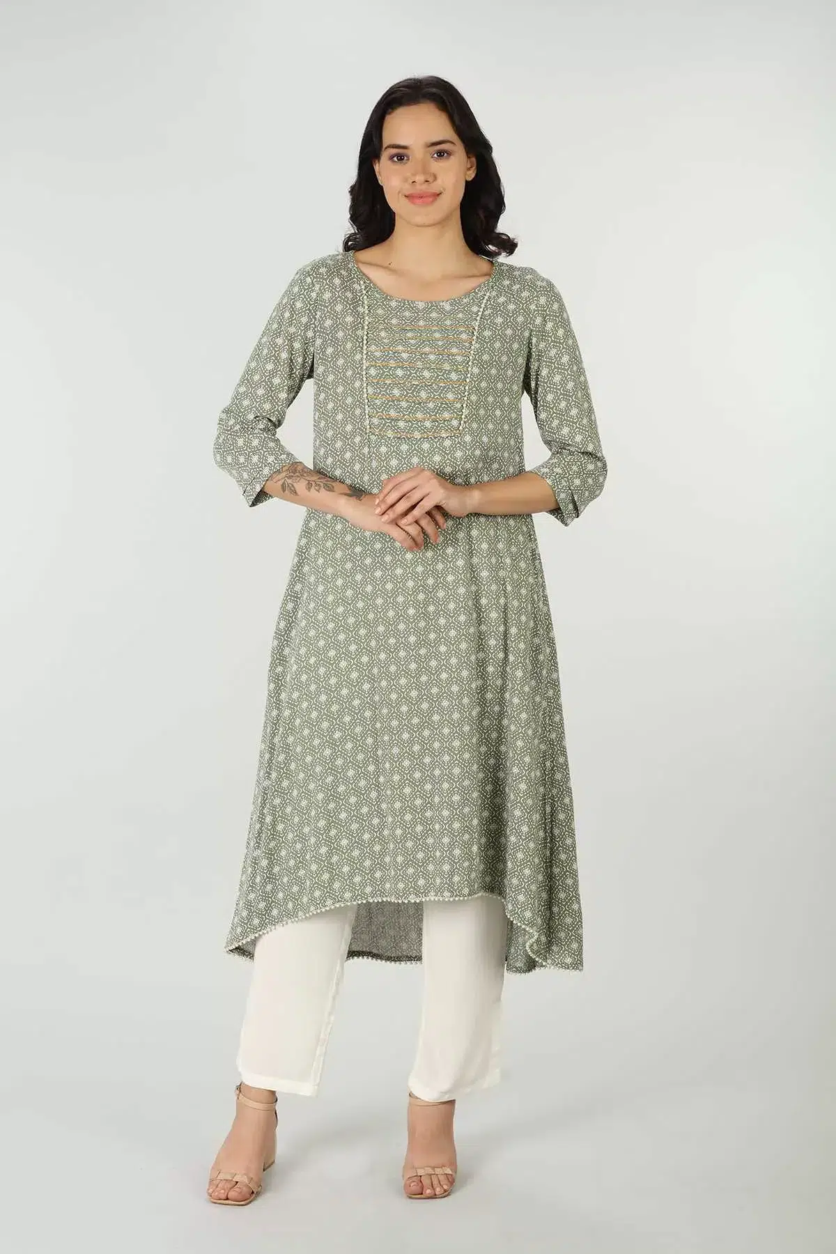 Printed Green Kurtis For Women