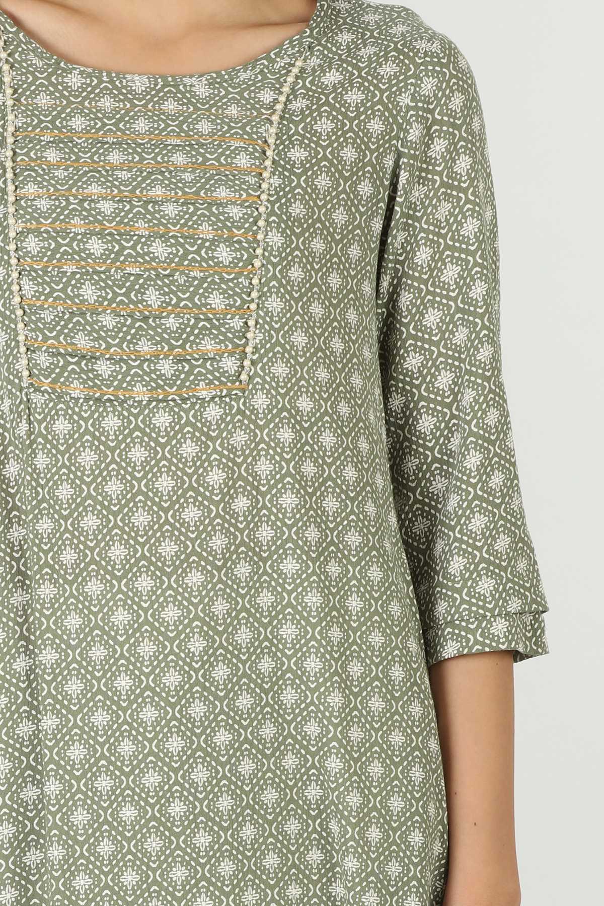 Printed Green Kurtis For Women