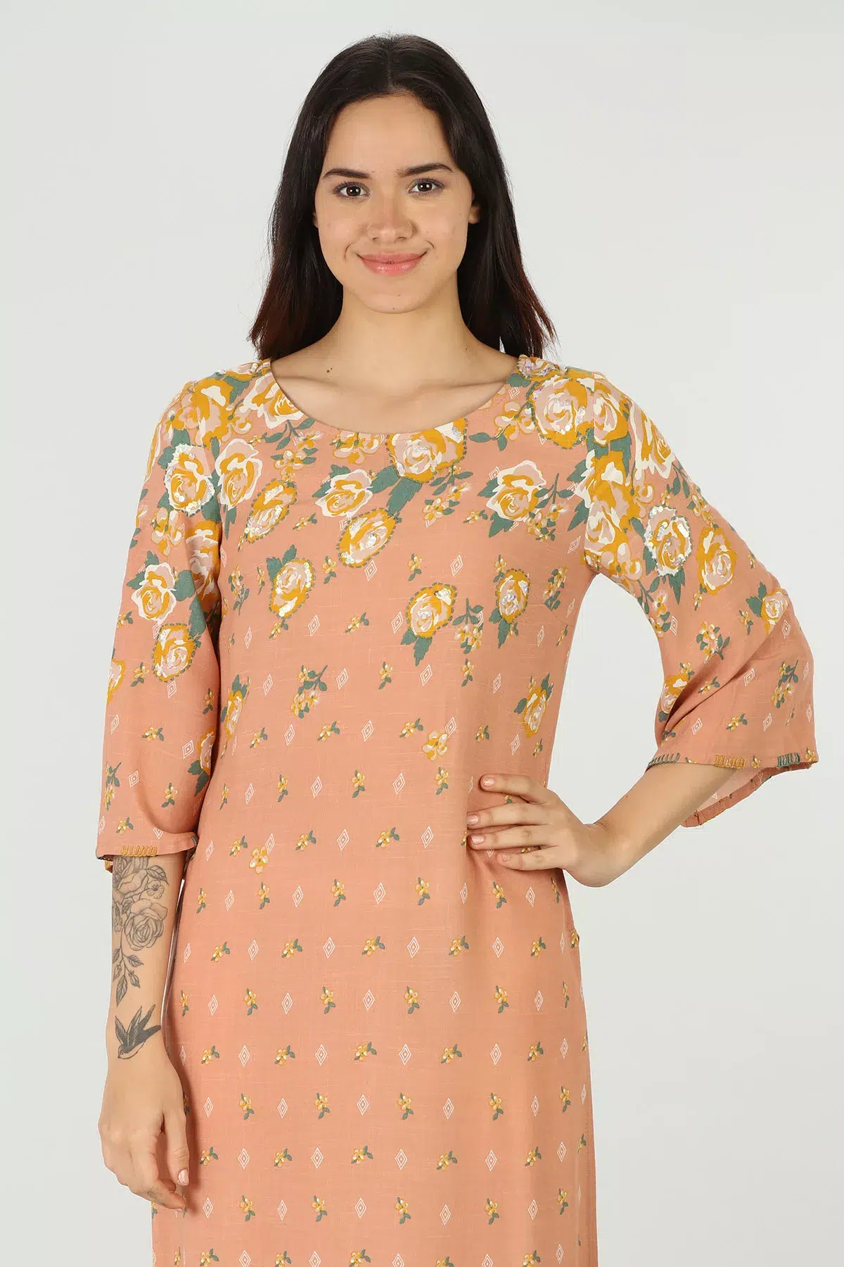 Peach Colour Kurti For Women