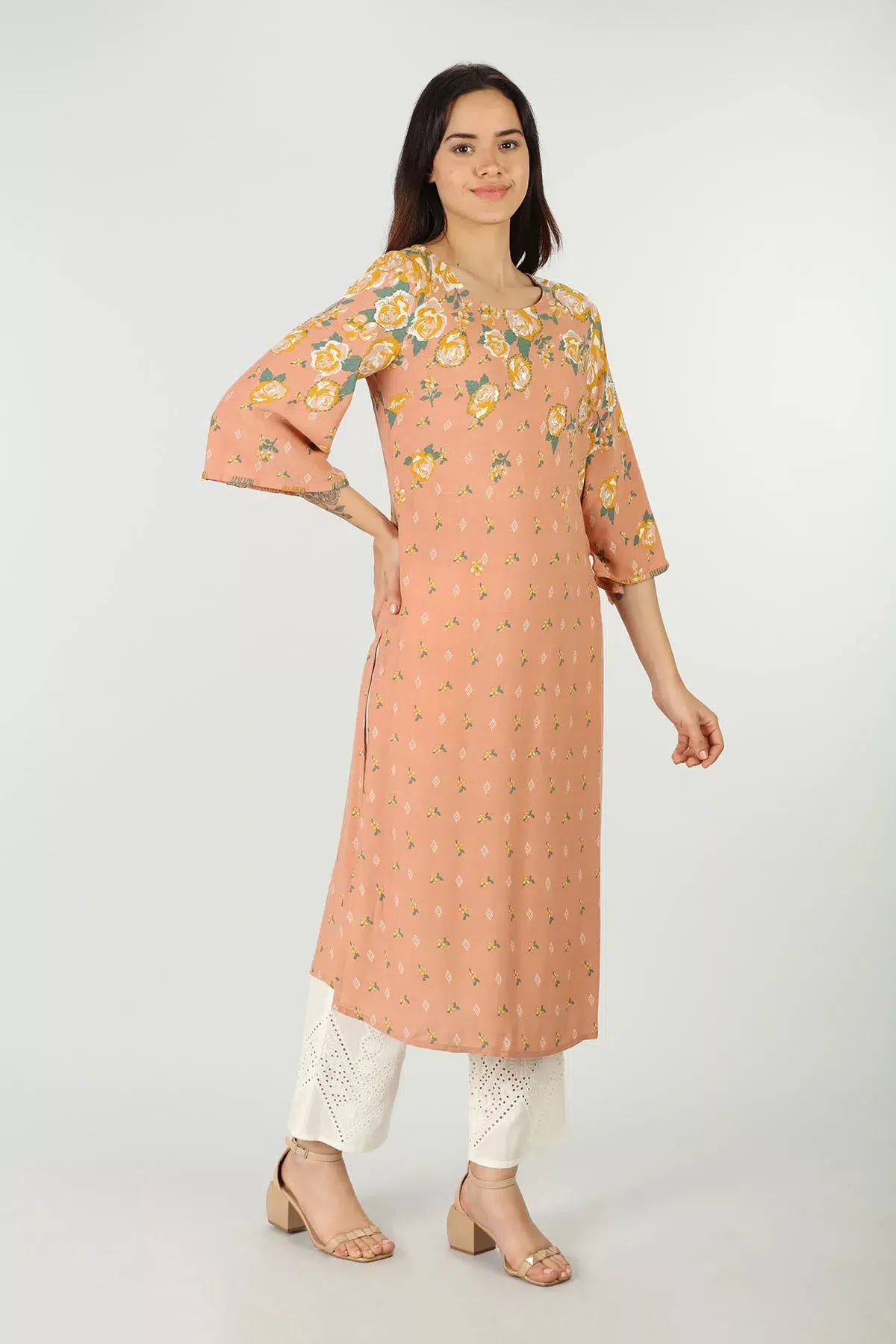 Peach Colour Kurti For Women