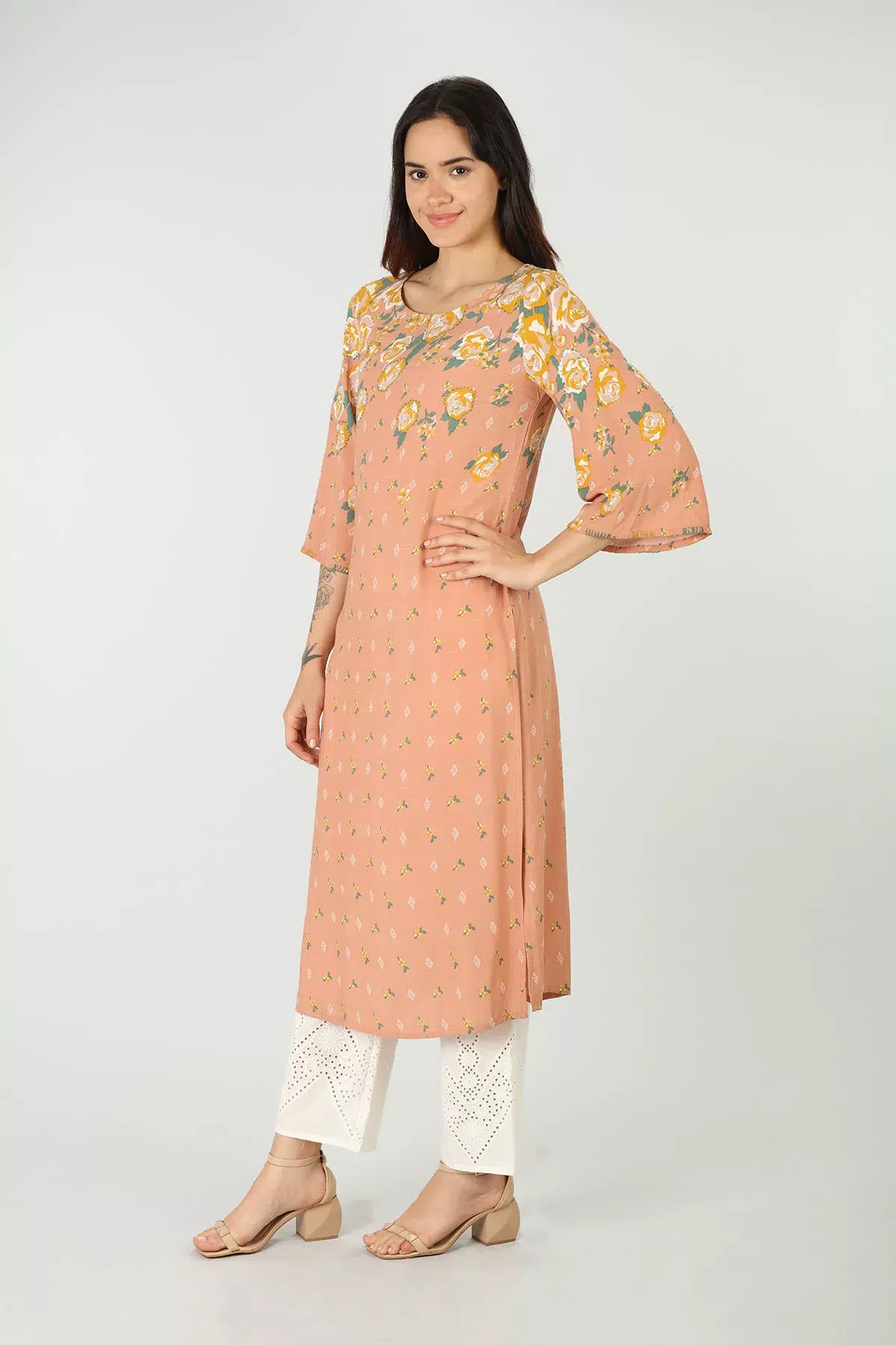 Peach Colour Kurti For Women