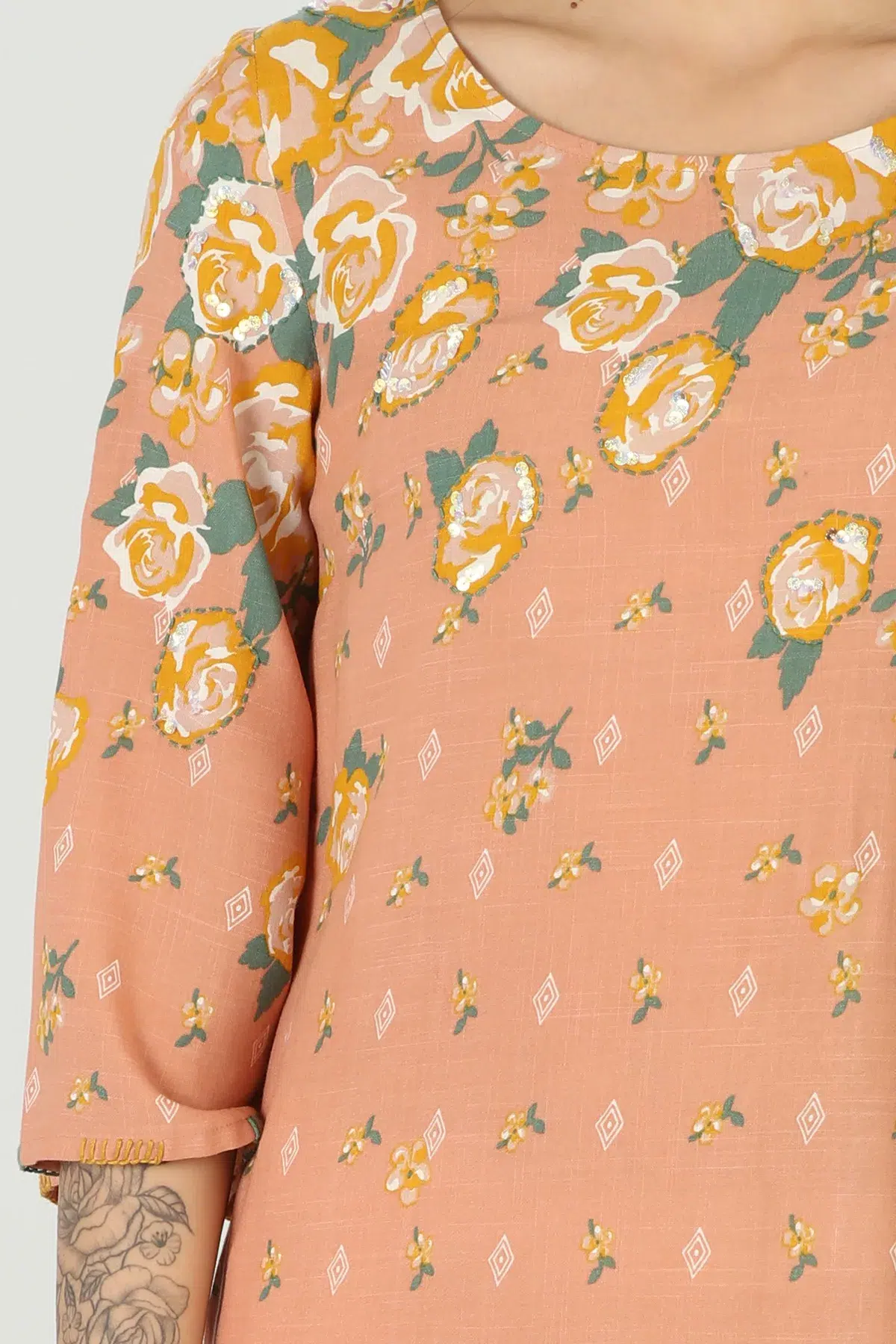 Peach Colour Kurti For Women