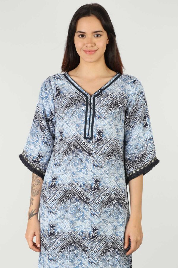 Printed Blue Kurta For Ladies