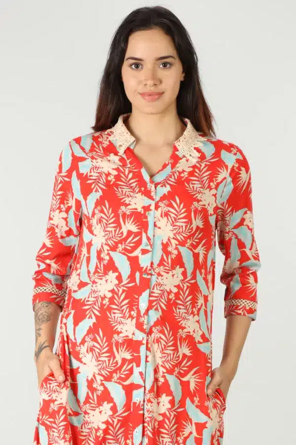 Printed Red Kurti For Women