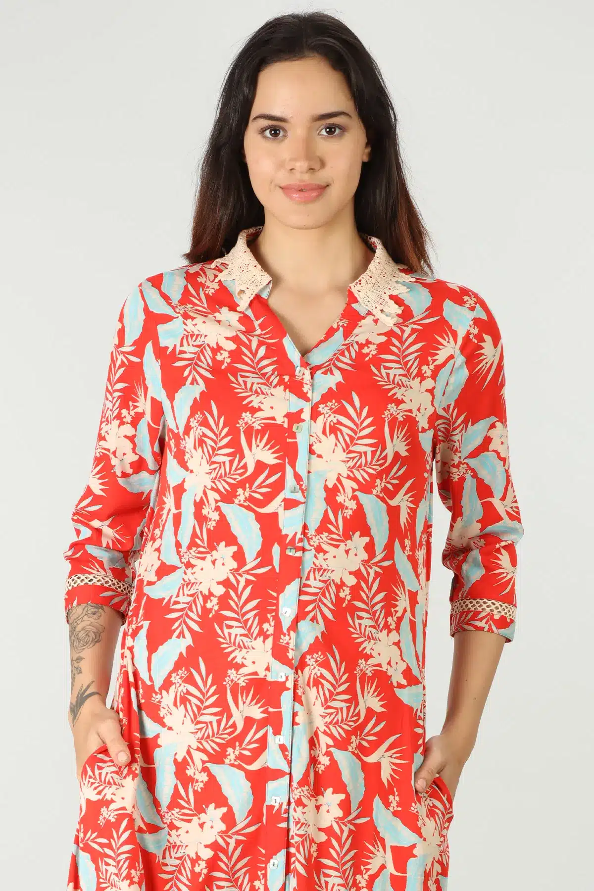 Printed Red Kurti For Women