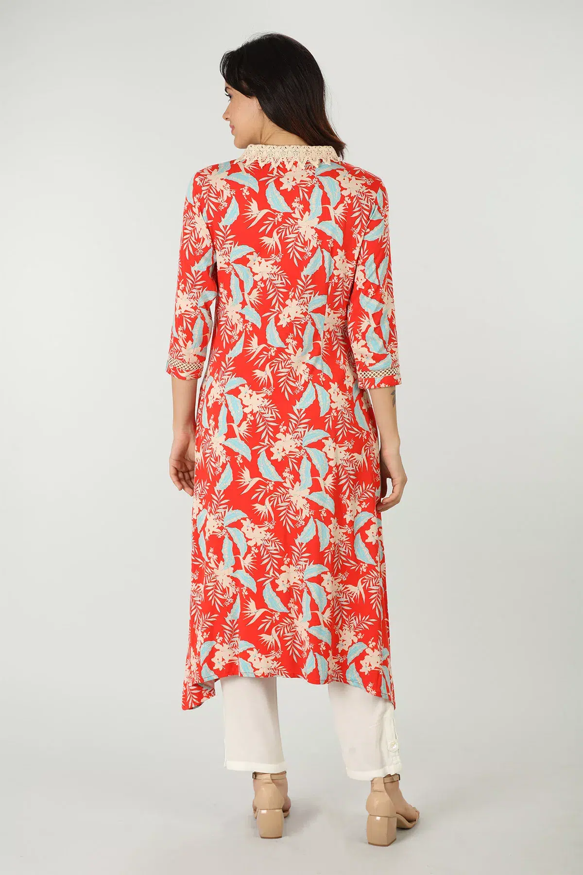 Printed Red Kurti For Women