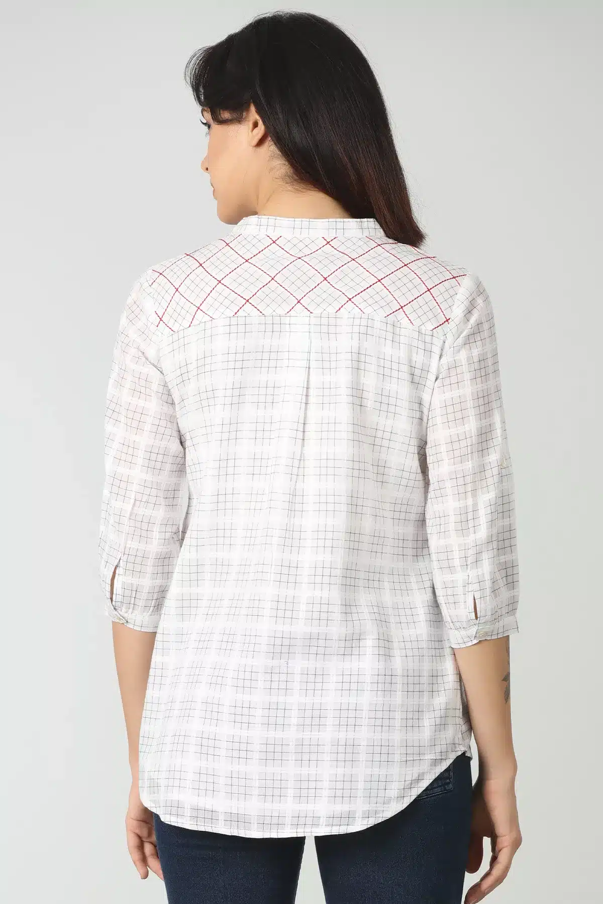 Checks White Top Ladies