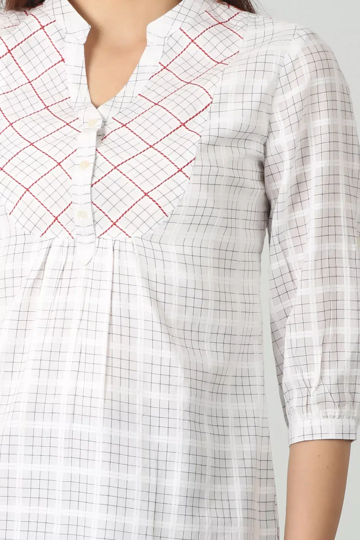 Checks White Top Ladies