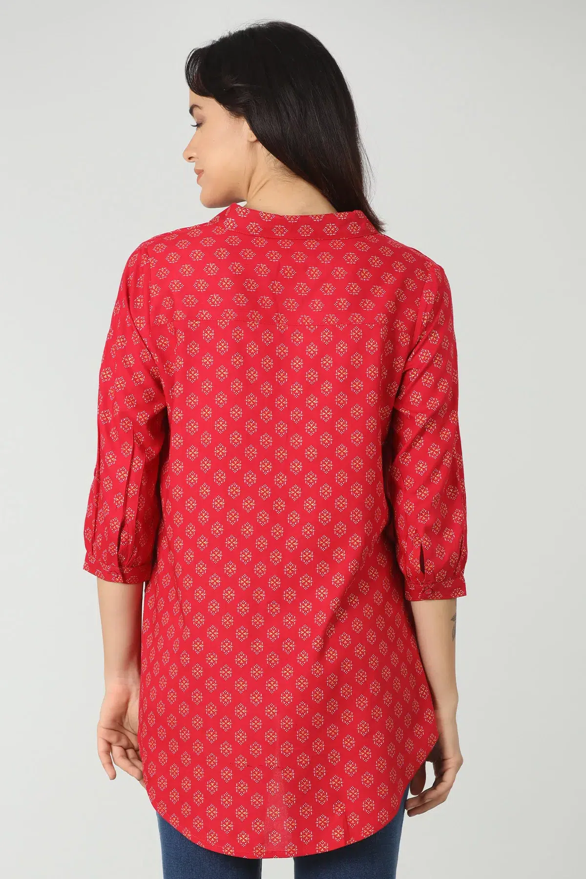 Printed Red Shirt Women