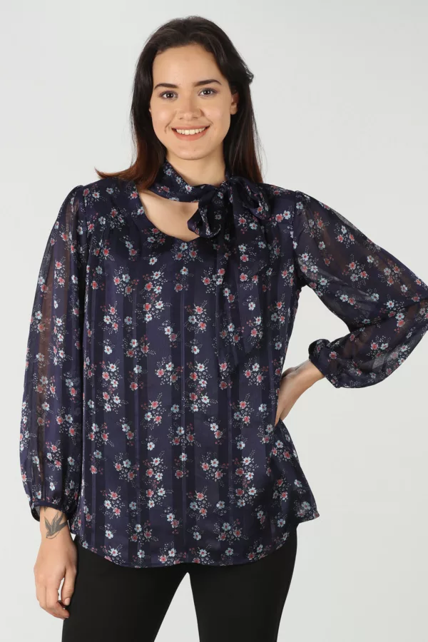 Printed Navy Blue Top For Women