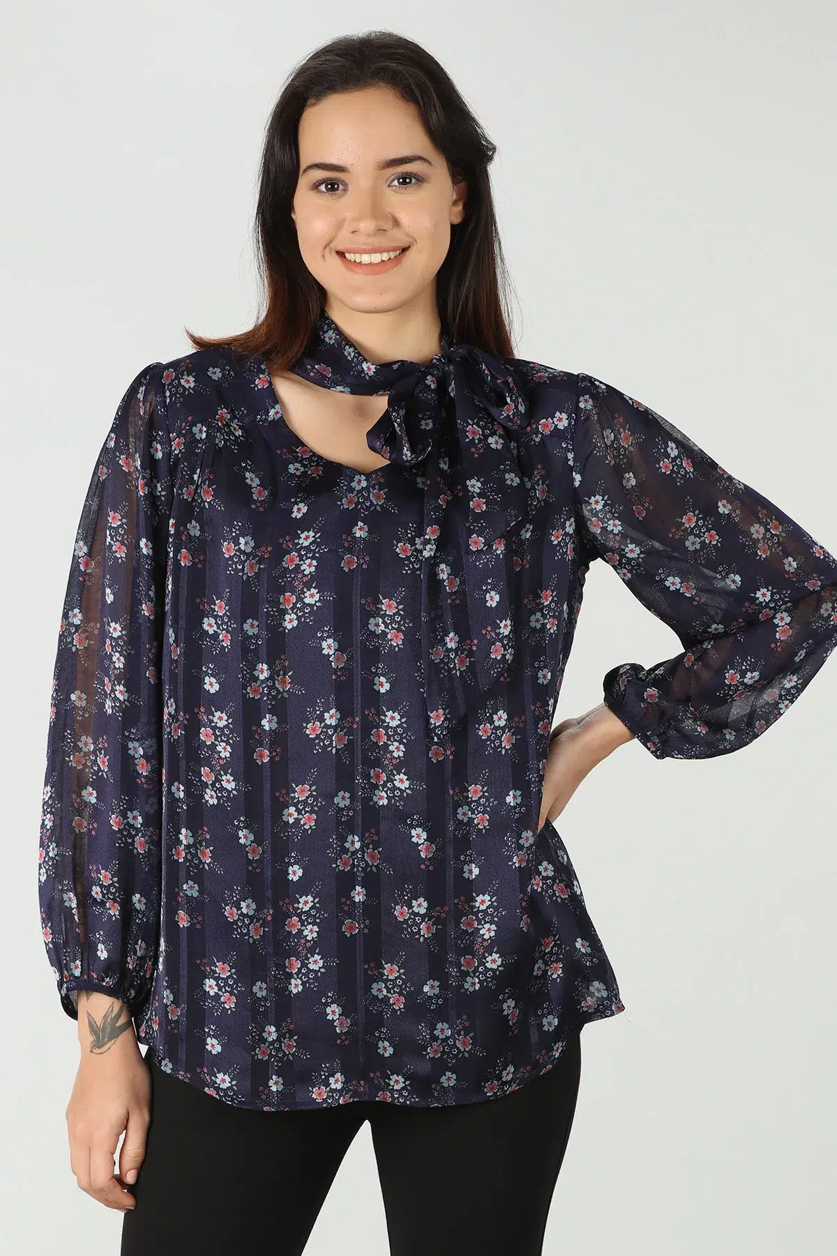 Printed Navy Blue Top For Women