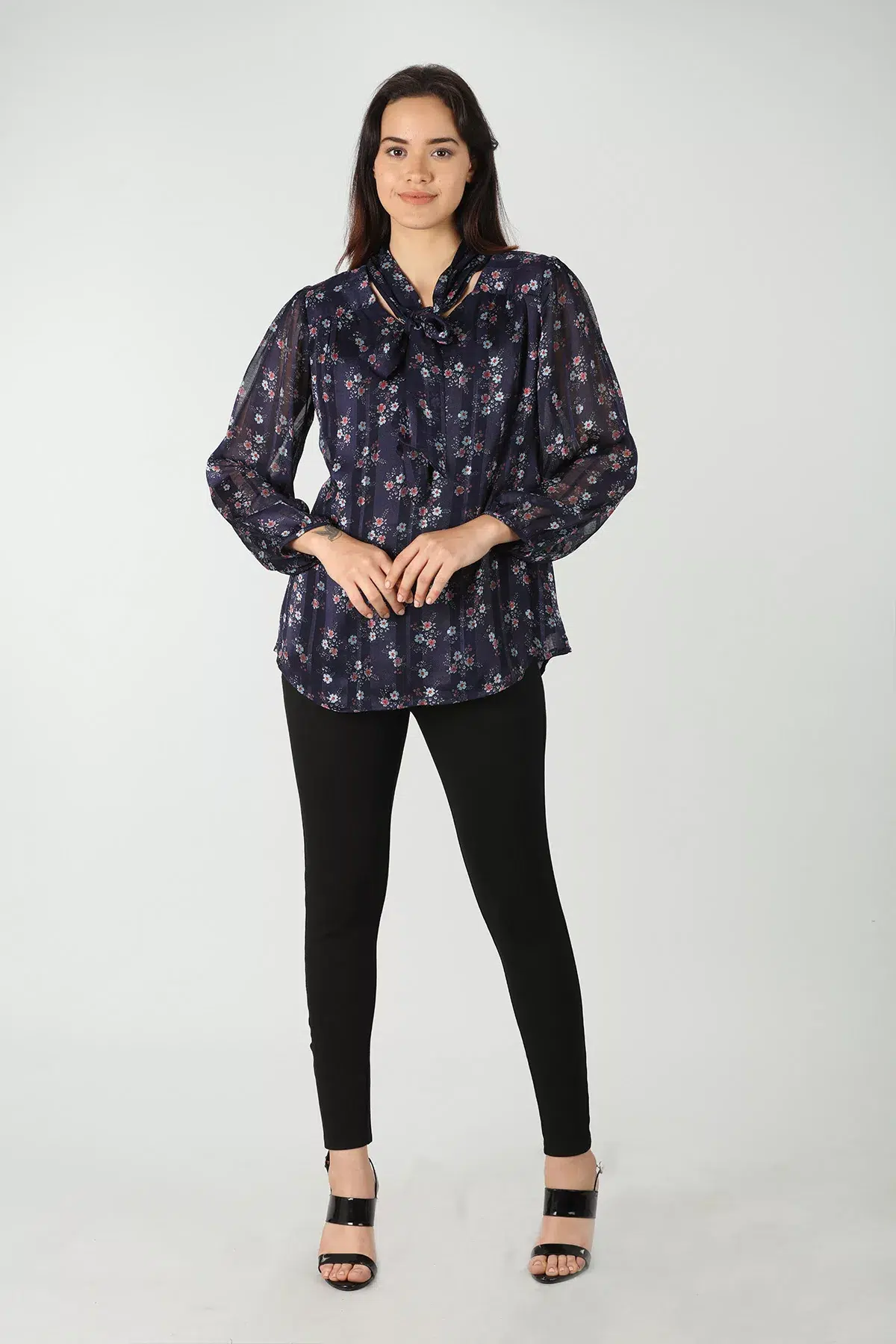 Printed Navy Blue Top For Women
