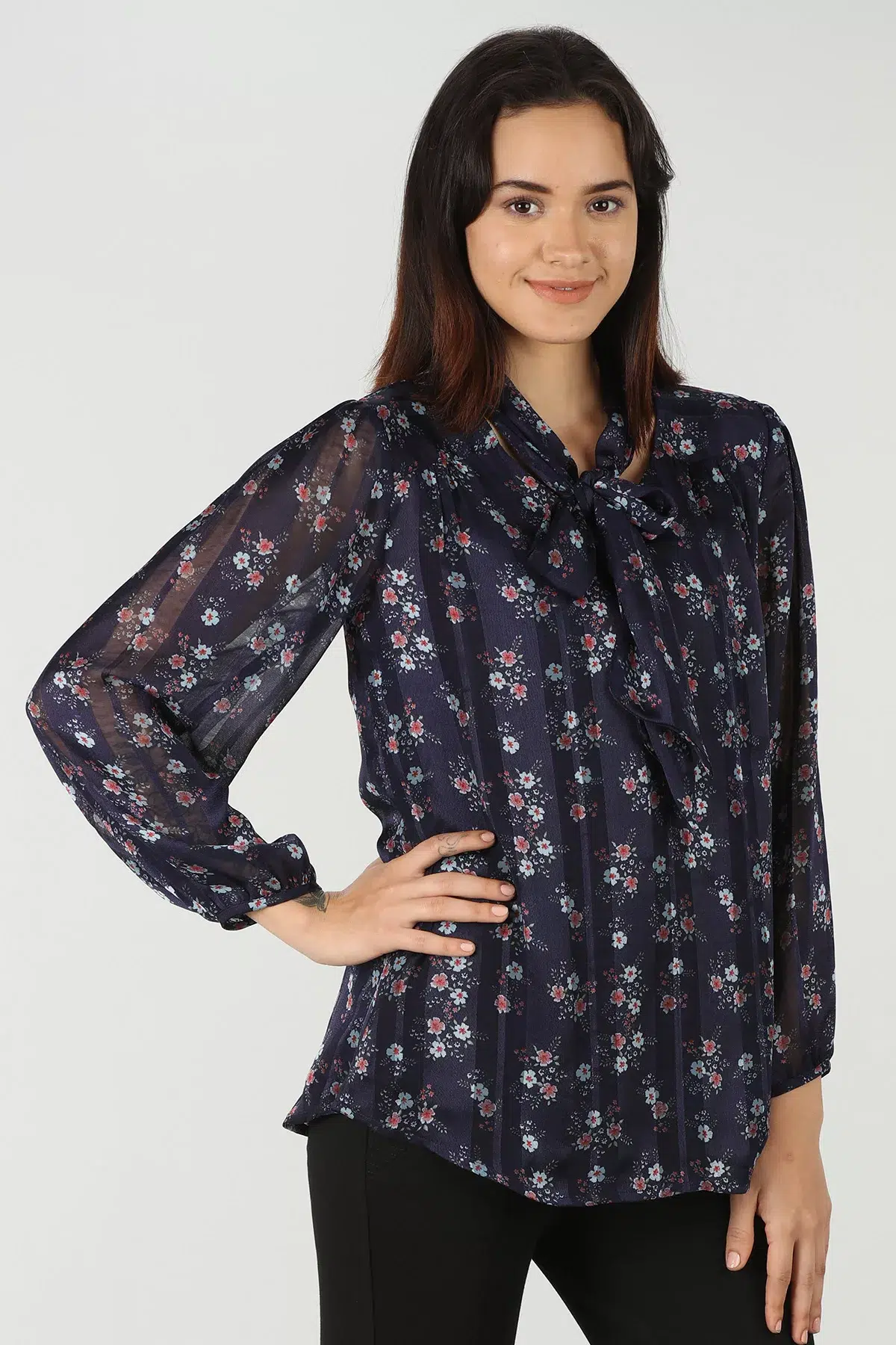 Printed Navy Blue Top For Women
