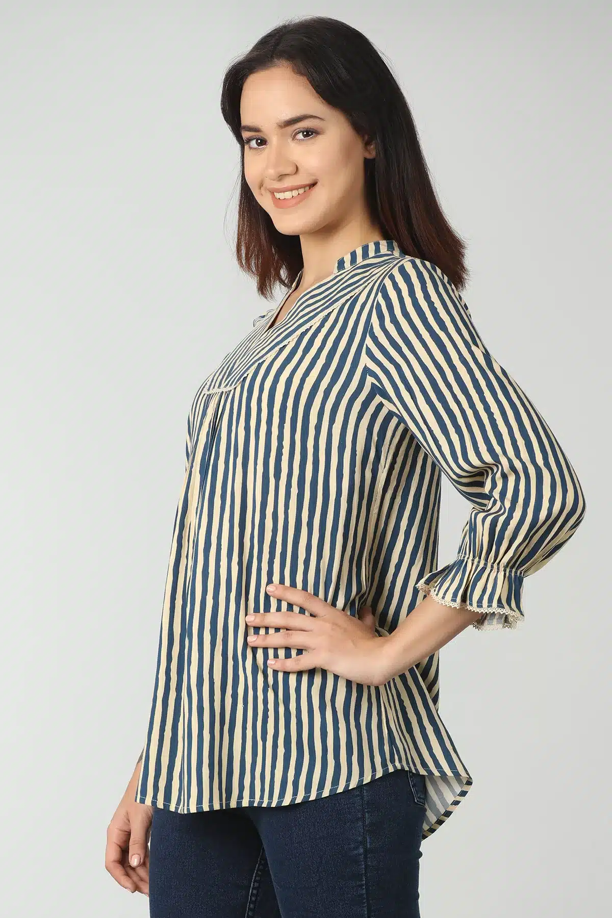 Striped Blue Top For Women