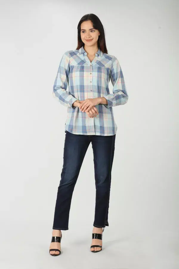 Blue Check Shirt Ladies